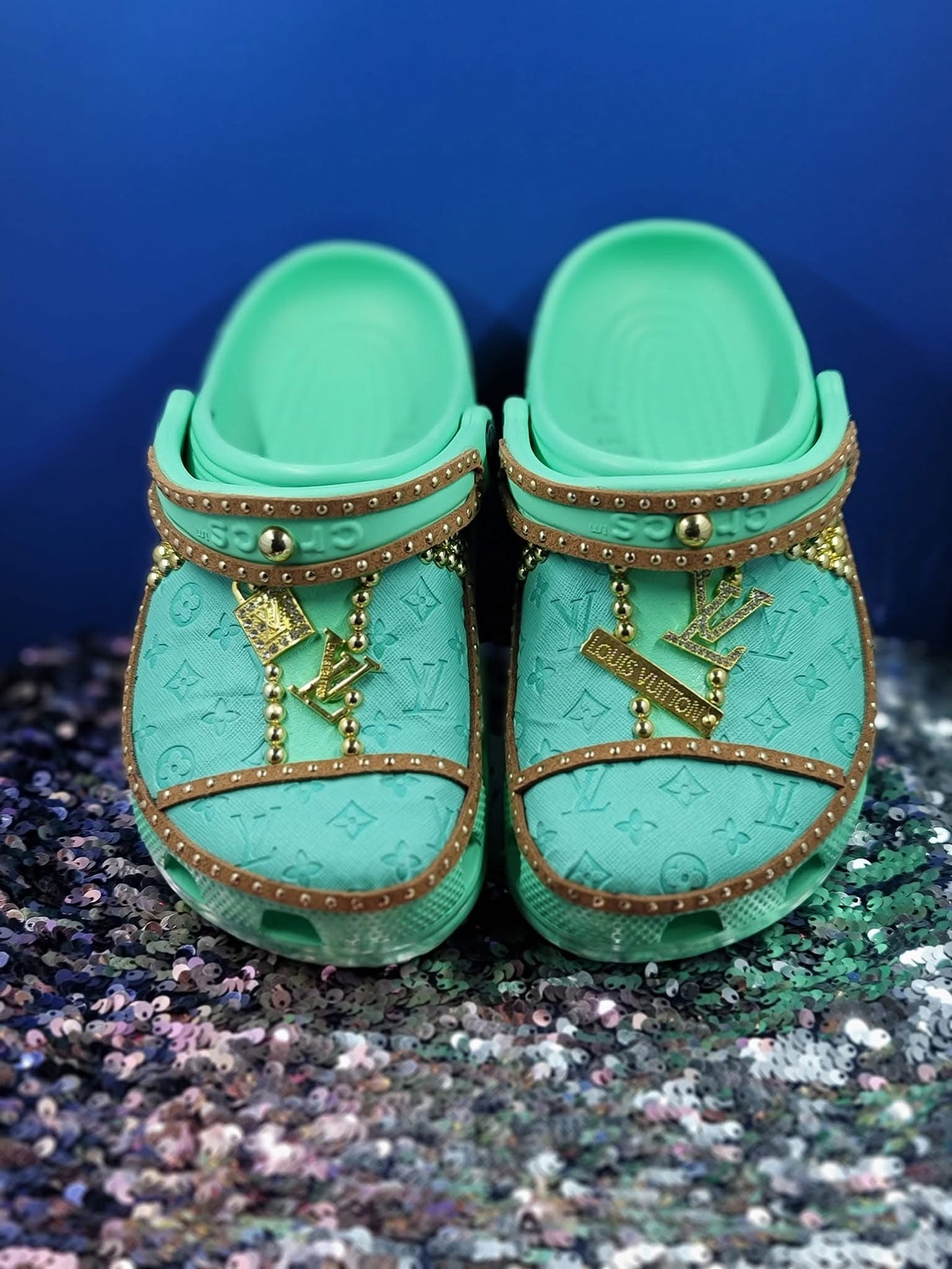 Custom LV Crocs W6